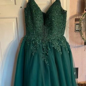 Emerald green ball gown